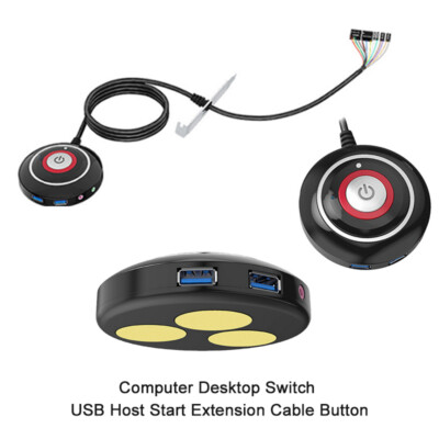 Computer Desktop Switch USB / Audio Interface Host Boot Extension Cable Button