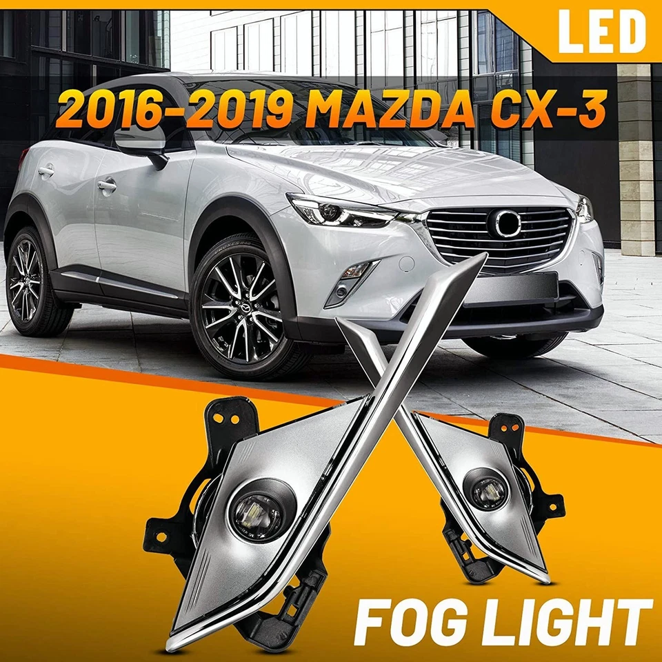 For 2016 2017 2018 2019 Mazda CX-3 CX3 LED Fog Lights Front Bumper Lamps Pair - Изображение 2 из 4