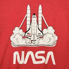 NASA SPACE SHUTTLE SHIRT MENS Extra Large XL RED LAUNCH ROCKET STARS ORBIT NWT