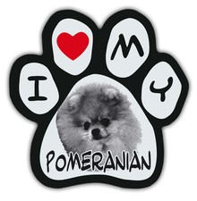 Picture Paws  Dog Paw Shaped Magnets: I LOVE MY POMERANIAN  Car Magnet