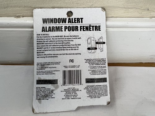 Window Alert Alarm 90db Piercing Sound Door/Window/Cabinet Battery Operated - Picture 4 of 9