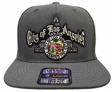 City Of Los Angeles Silver Script Charcoal Snapback