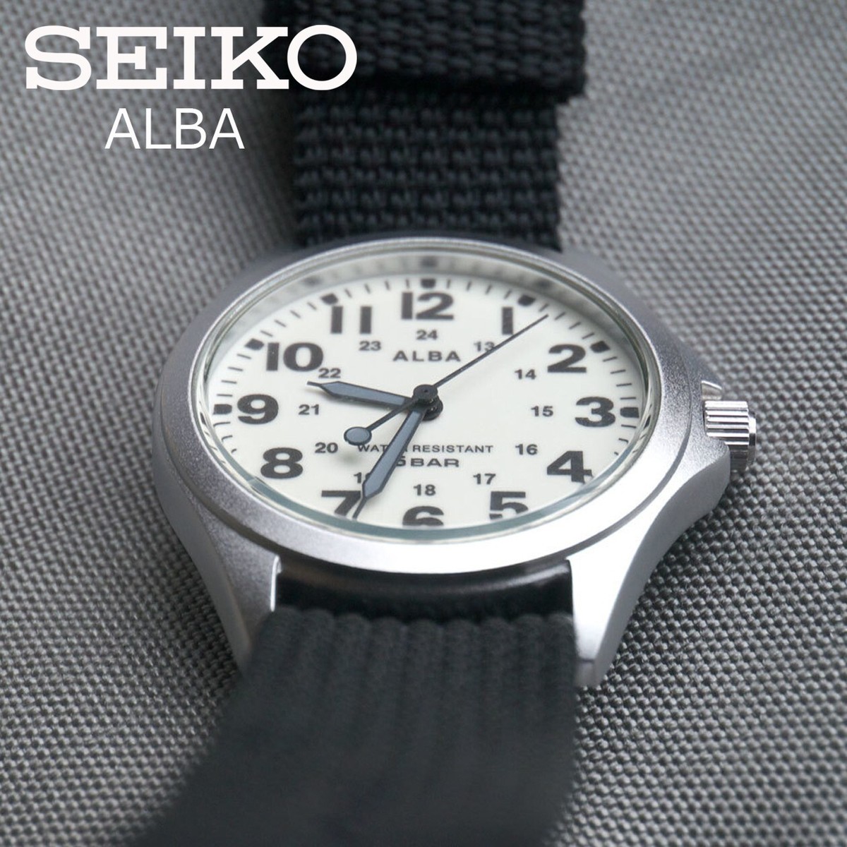 SEIKO ALBA Full Luminous Dial Field Watch AQPK401 Japanese