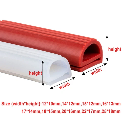 12mm-25mm E-Form Silikon Gummi Dichtleiste Dichtung Dichtung für Fenster Ofentür - Bild 3 von 10