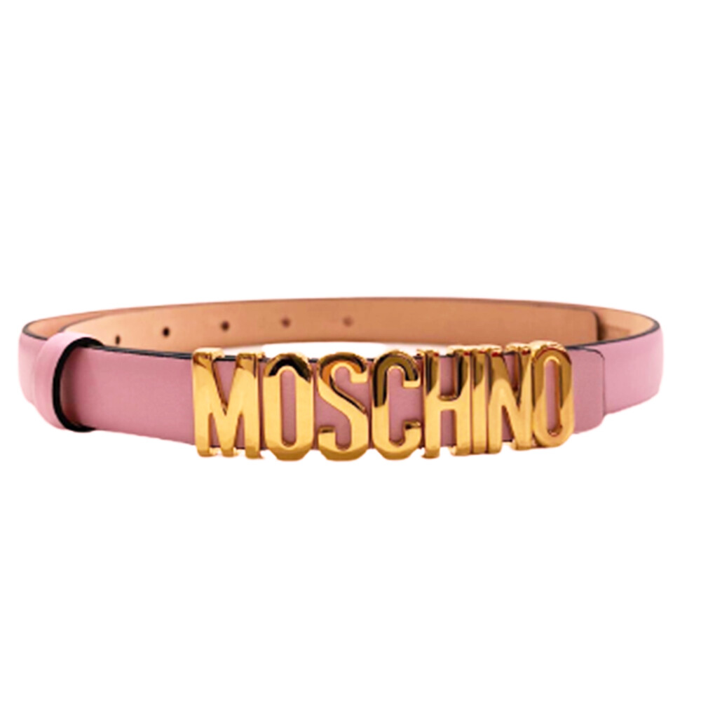 Cintura Moschino art 8034 opaca rosa small logo oro collezione