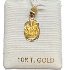 Real 10K Tri-Color Gold BAPTISM Pendant/Charm