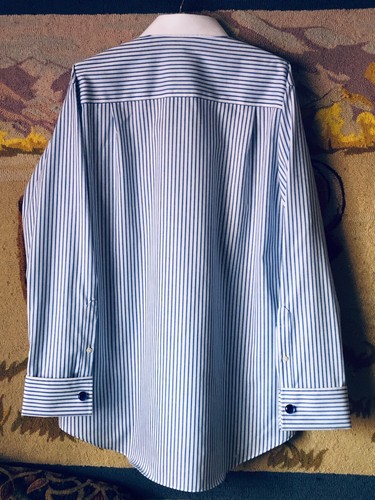 NWT Donald J.Tramp Signature Collection Non Iron Shirt Sz 16.5 34/35 Blue/White - Picture 6 of 11