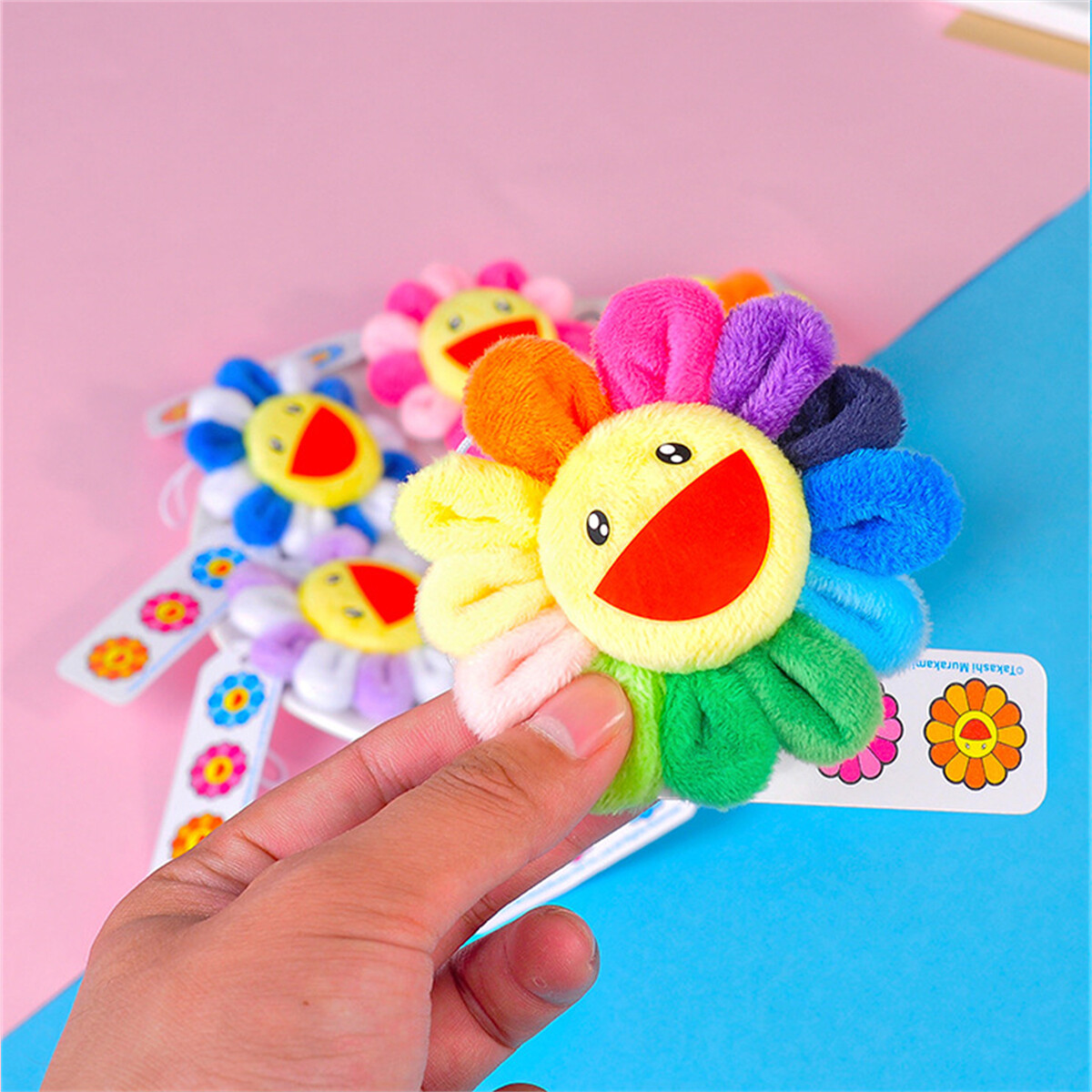 Takashi Murakami Kiki Kaikai Flower Brooch Rainbow Pin Badge Strap