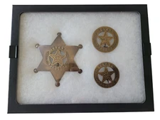 Collectable Western Badge Old West Brass Texas Rangers A B Company Pin Gift Set