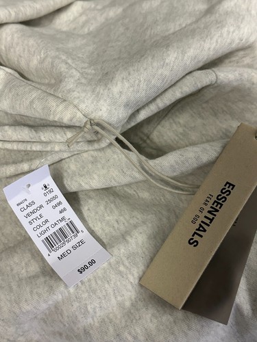 Fear of God Essentials Hoodie Unisex Gray Fleece Oversized Pullover Medium NWT - Picture 5 of 6