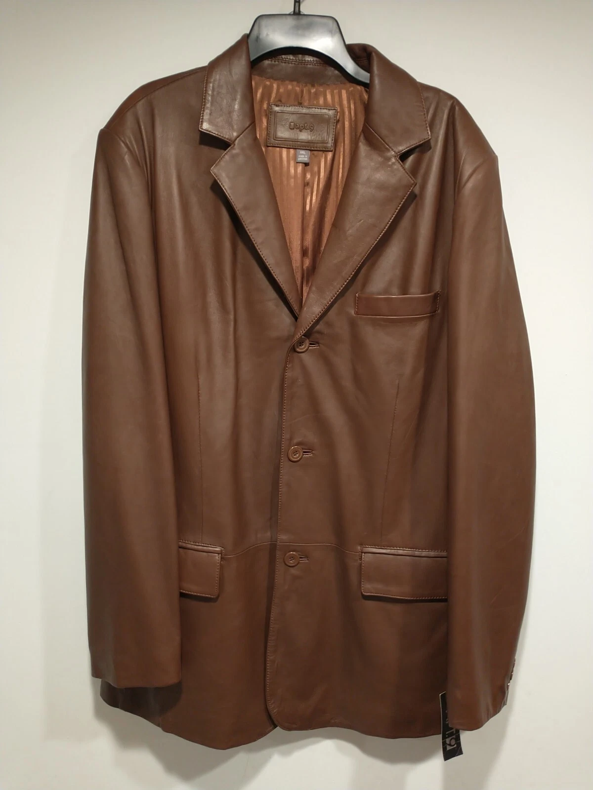 Apt 9 Mens Size 44 Brown Leather Blazer Jacket LT New with Tag MSRP $325