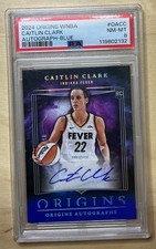 2024 Panini Origins Autograph Blue Caitlin Clark SSP #’d /25  Rookie Auto PSA 8