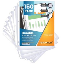 Performore 150 Sheet Protectors, 8.5 X 11 Inch Clear for 3 150 Pack,