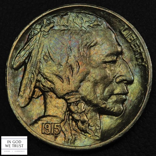 1915 S Buffalo Nickel 5C (TONED!) (CH AU - Choice Almost Uncirculated)