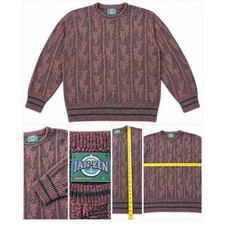 Vintage Jantzen Mens Large Burgundy Textured Knit Crewneck Sweater Made in USA