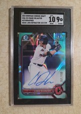 2022 1st Bowman Draft Auto Chase Delauter Aqua Lava /199 SGC 9 Guardians ROY?