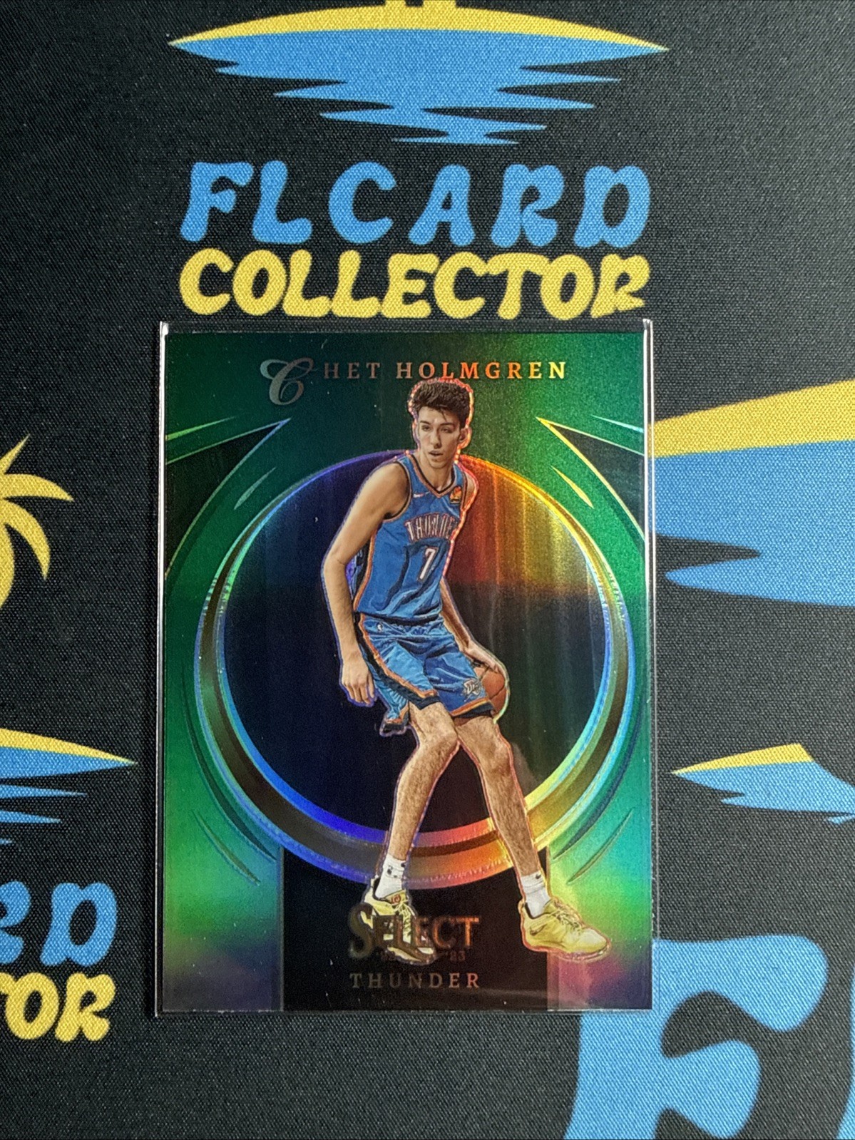 2022-23 Panini Select #9 Chet Holmgren Select Certified Green Prizm OKC Thunder
