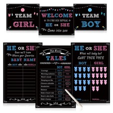 Baby Gender Reveal Party Supplies Kit, Photo Props Games Black
