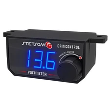 Stetsom Universal Bass Knob Control Voltmeter RCA Input Blue LED Display GAINCTL