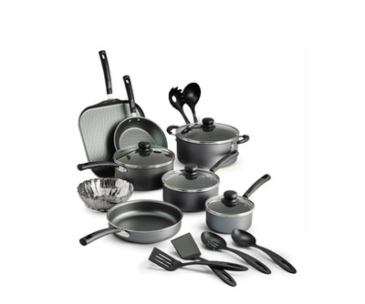 Tramontina Primaware 18-Piece Nonstick Cookware Set Steel Gray