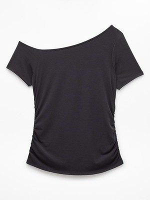 ATHLETA Move With Ease One Shoulder Tee in Black - Size S