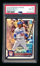 2022 BOWMAN CHROME MOOKIE BETTS REFRACTOR LA DODGERS SP #229/499 PSA 8 NM-MT!