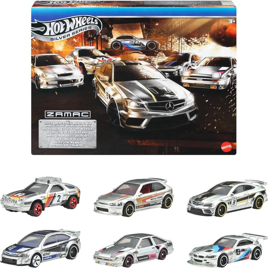 Hot Wheels ZAMAC ミニカー ピンク/シルバー Hot Wheels HLK52 Zamac Multi-Pack 6 Mini Cars In Box From