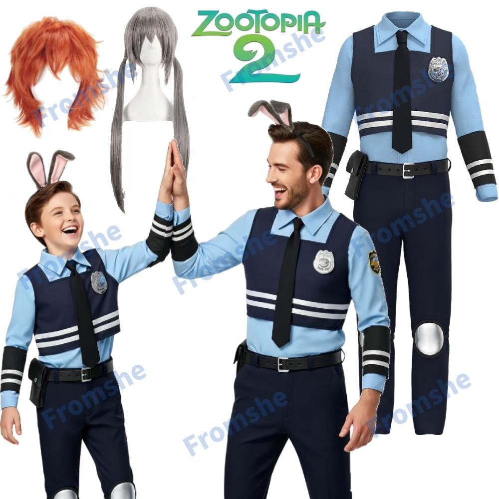 Niños y Adultos Para Zootopia 2 Judy Disfraz Disfraz Uniforme Traje Fiesta de Navidad Anime