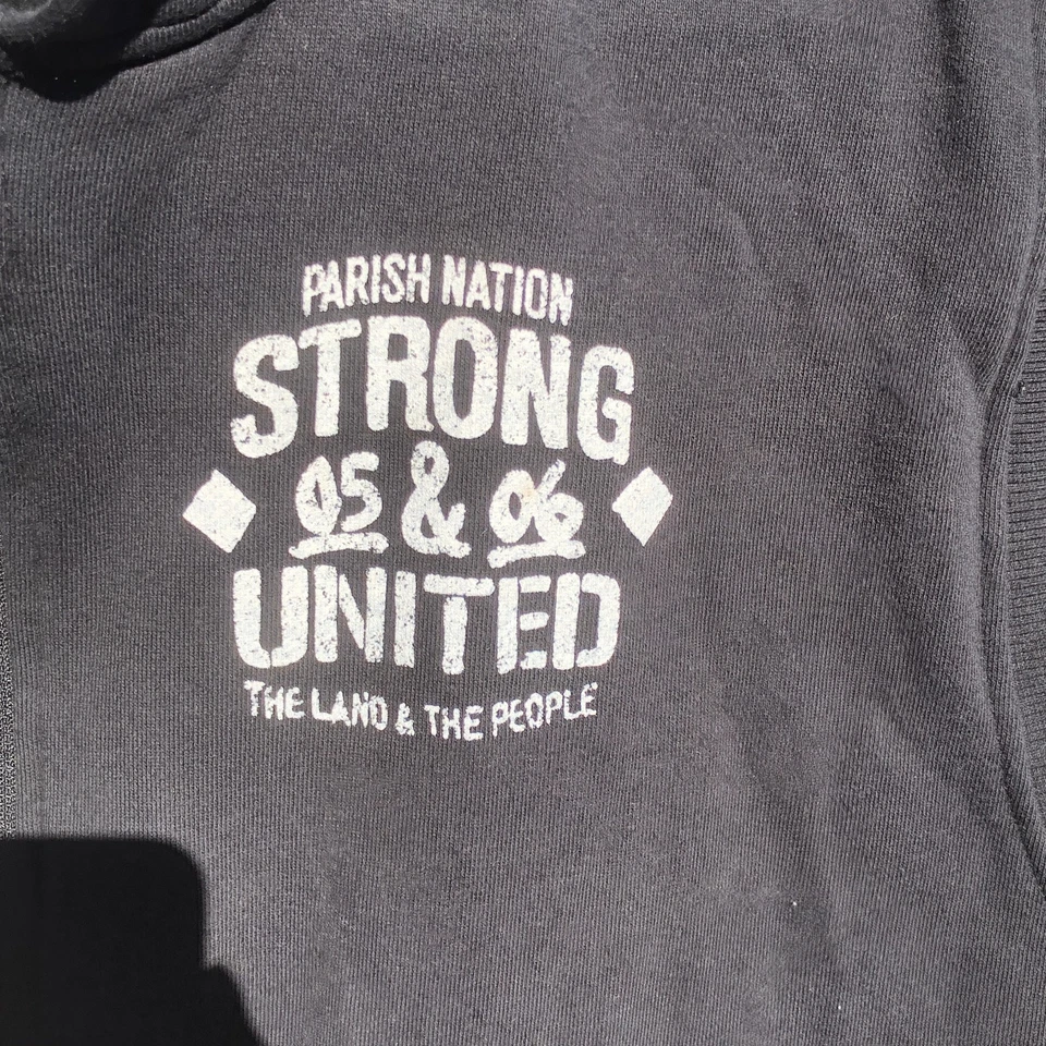 Sudadera con Capucha Parish Nation Para Hombres 2XL Roja Blanca Negra Sin Mangas Cremallera Completa Bolsa Canguro Foto 4 de 4