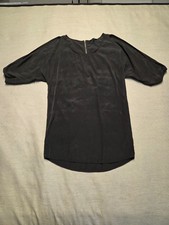 Express Women's Midi Dress Black Size S/P Cap Half Sleeves Back Zip Round Neck