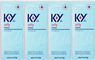 x4 6/26 K-Y Jelly Classic Water-Based Body Friendly Formula 4 Fl Oz. Personal Lu