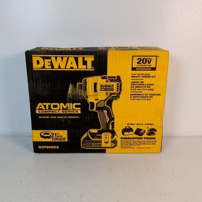 DeWALT DCF809C2 ATOMIC COMPACT SERIES  20V MAX Brushless 1/4'' Impact Driver Kit