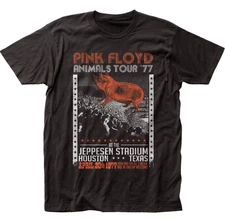 Pink Floyd Animals Tour 1977 T Shirt Mens Rock Band Tee Classic Rock Black S-4XL