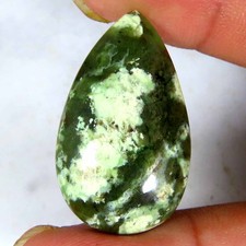 19.15Cts Natural Super Chrome Chalcedony Pear Cabochon 17x30x5mm Top Gemstone