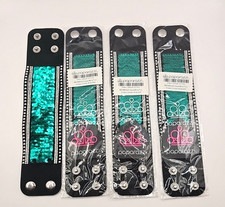 NEW Paparazzi Sequin sparkle Reversible Wrap MERMAID Cuff Bracelet Green Lot 4