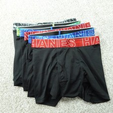 Hanes Underwear Boys Small Black Boxer Briefs Mesh X Temp 6 Pair