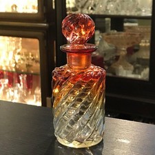 Beautiful Old Baccarat Bambou Red To Colorless Flacone