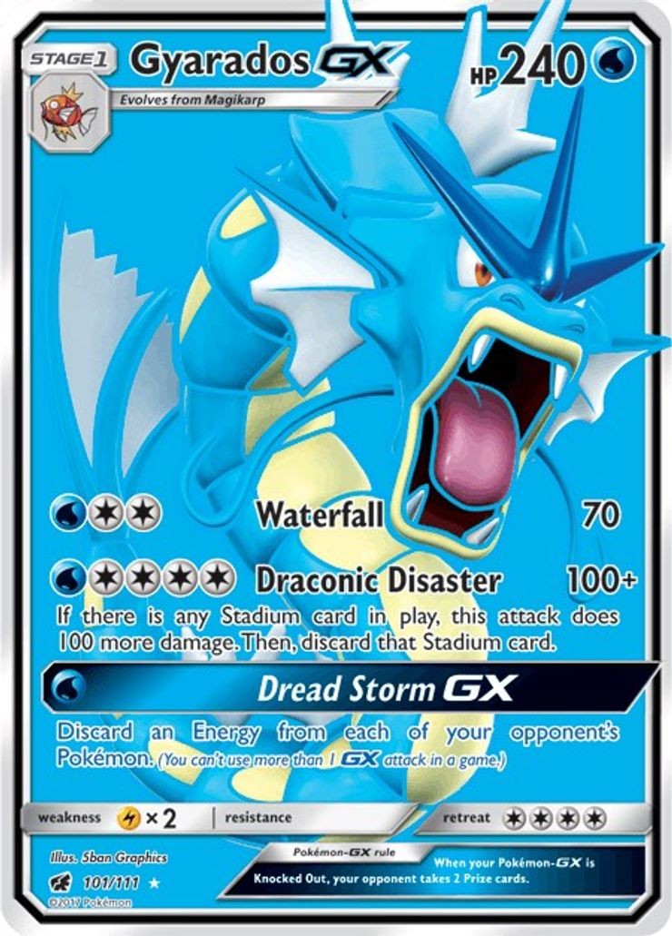 Gyarados GX - 101/111 - Pokemon Crimson Invasion Sun Moon Full Art Card NM
