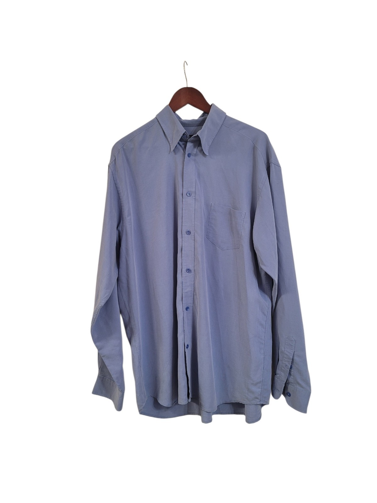 Ted Baker Blue Button Down Long Sleeve Dress Shirt Size XL  Size 5 Silky Soft