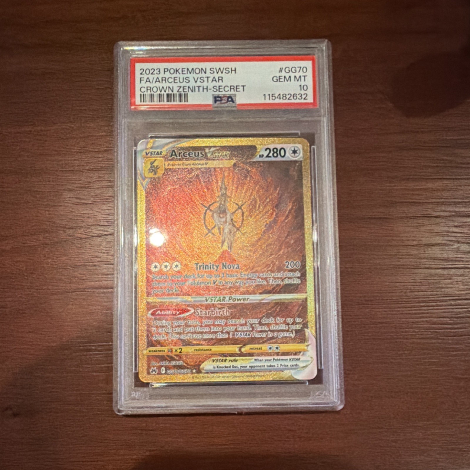 Pokémon Arceus VSTAR Secret Rare GG70 Crown Zenith Galarian Gallery PSA 10 Holo