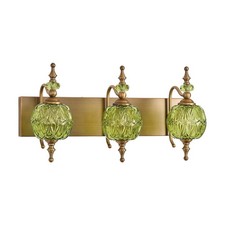 Vintage Green Bathroom Vanity Light Fixtures, Antique 3 Lights Bedhroom Wall ...