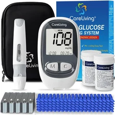 MM1100 Blood Glucose Monitor Kit with 100 Test Strips, 100 Lancets, 1 Blood Gluc