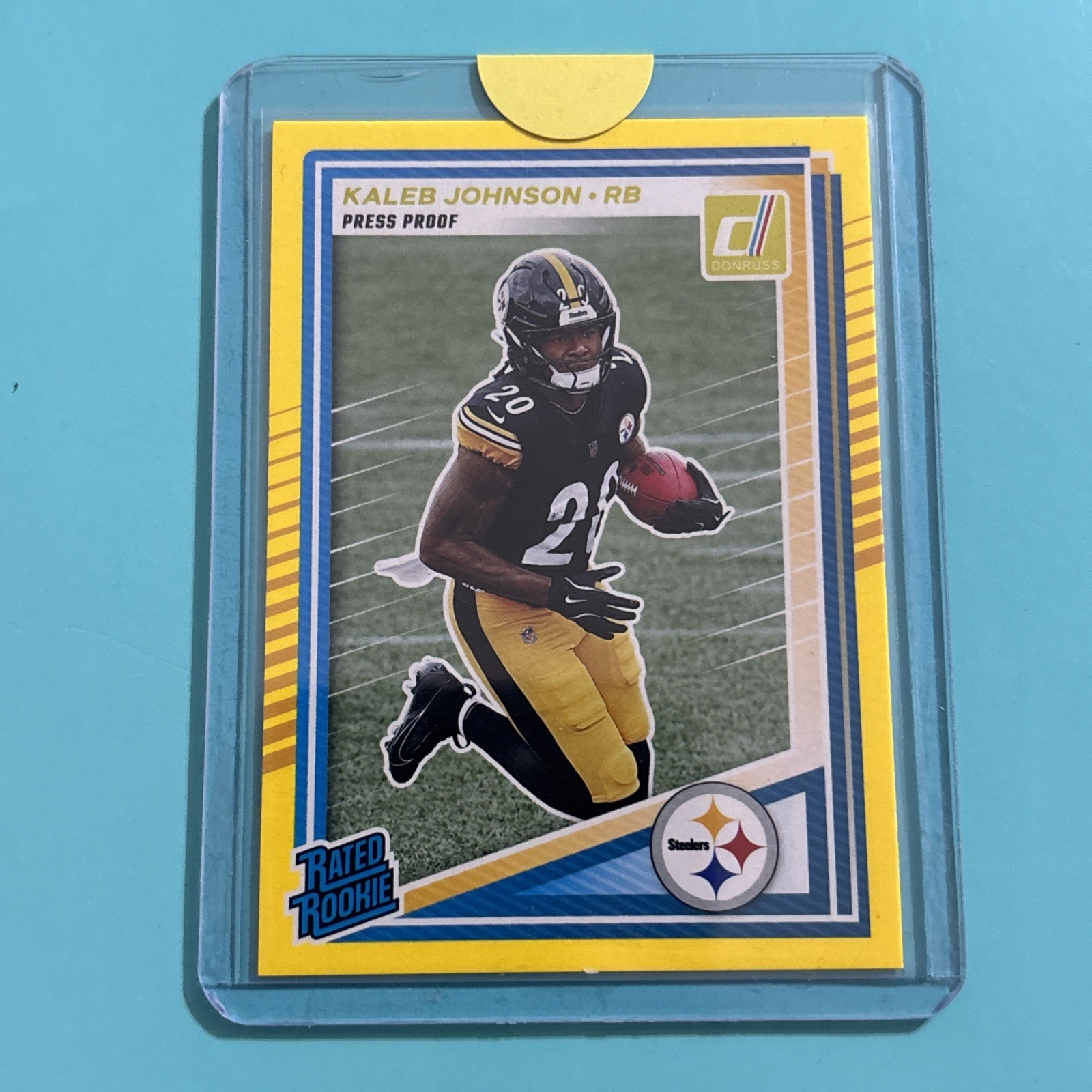 2025 Panini Donruss - Rated Rookie Kaleb Johnson #322 Press Proof Yellow (RC)