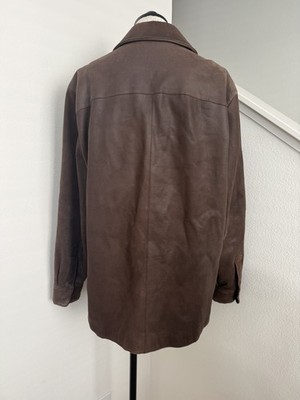 Giorgio Armani Collection Leather Jacket Mens 42 Brown Lambskin