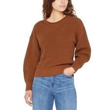 Gap Womens Brown Knit Sweater Ribbed Long Sleeve Crewneck Size L