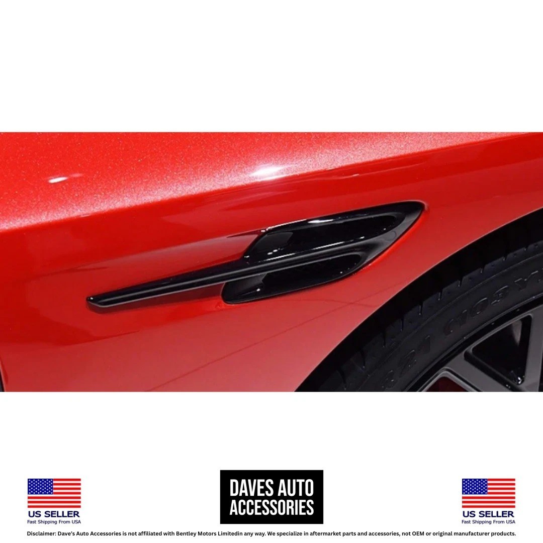Bentley GT GTC Black Fender Side Air Vent Grilles 2016-2018