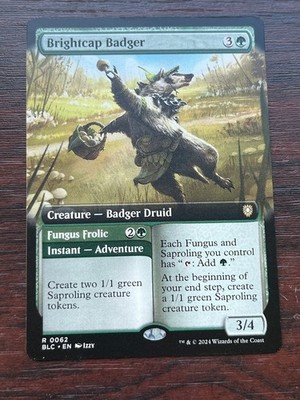 1x BORDERLESS BRIGHTCAP BADGER - Commander - MTG - Magic the Gathering