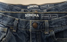 Kids Teens Sonoma Straight Regular Size 8 Blue Jeans, Size W24  X In. 22  Style