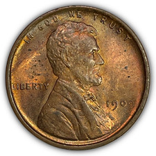 1909 Red Brown Lincoln Wheat Cent Uncirculated UNC Coin 27488
