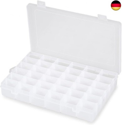 36 Grids Clear Plastic Jewelry Organizer Box Clear Storage Transparent